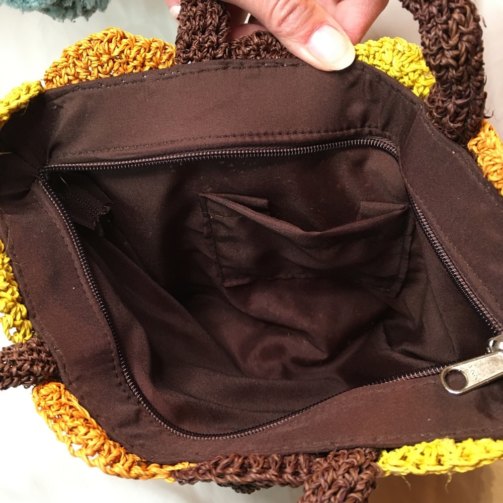 Hand Crocheted Raffia Bag - Picture 5 of 11